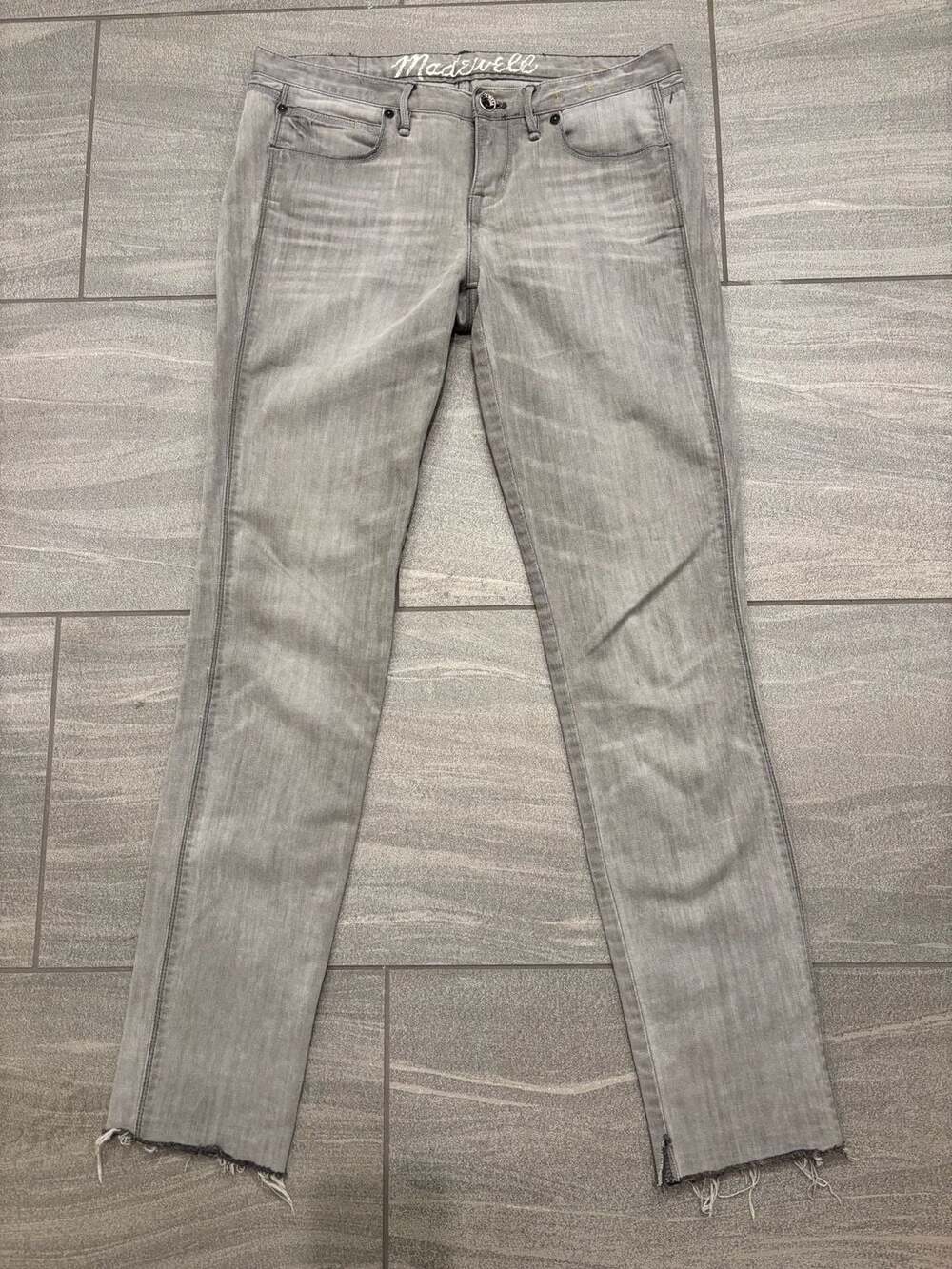 Madewell Skinny Low Rise Jeans Size 27x34 Gray Wash